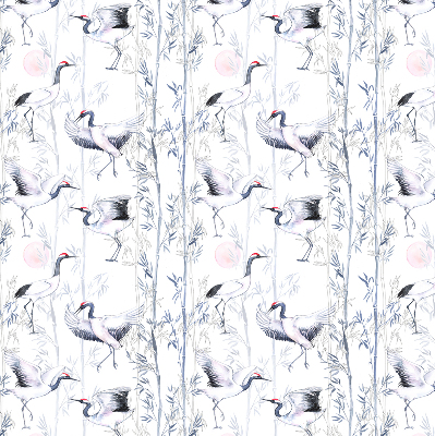 Modern roller blind Herons and trees