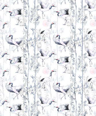 Modern roller blind Herons and trees