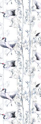 Modern roller blind Herons and trees