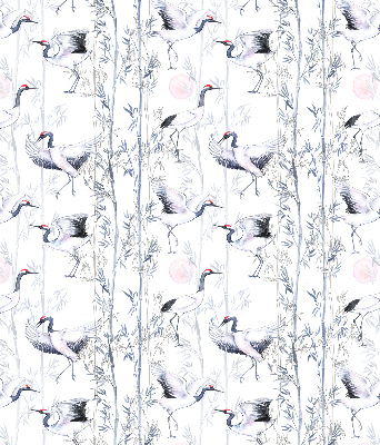 Modern roller blind Herons and trees