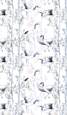Modern roller blind Herons and trees