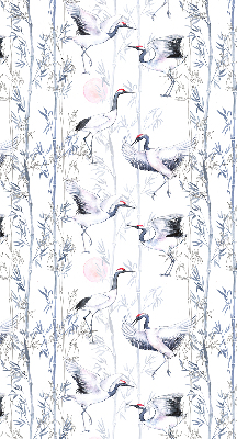 Modern roller blind Herons and trees