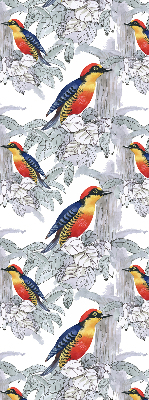 Roller blind for large window Colorful bird