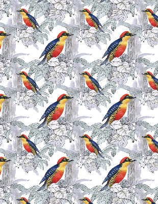 Roller blind for large window Colorful bird
