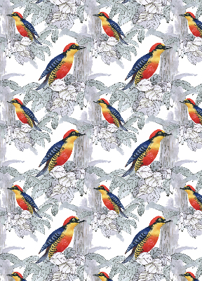Roller blind for large window Colorful bird