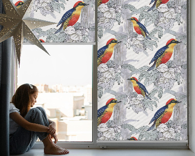 Roller blind for large window Colorful bird