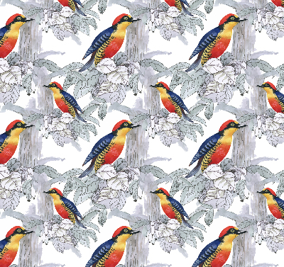 Roller blind for large window Colorful bird