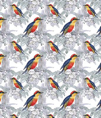 Roller blind for large window Colorful bird