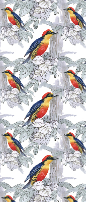 Roller blind for large window Colorful bird