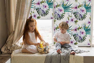 Fabric roller blind Flowers