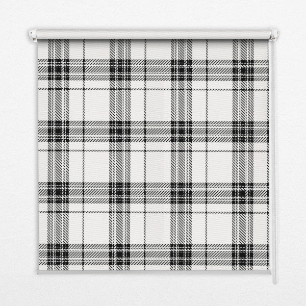 Modern roller blind Gray tartan