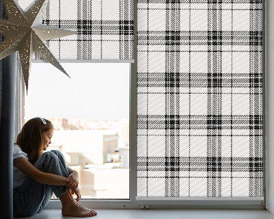 Modern roller blind Gray tartan