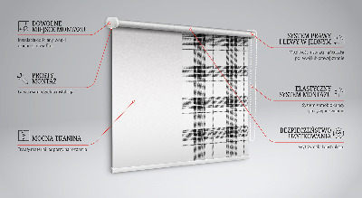 Modern roller blind Gray tartan