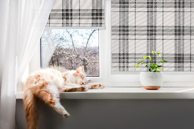 Modern roller blind Gray tartan