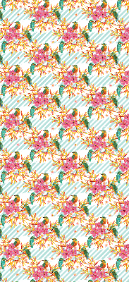 Fabric roller blind Birds among the branches of a tree
