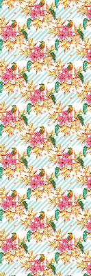 Fabric roller blind Birds among the branches of a tree