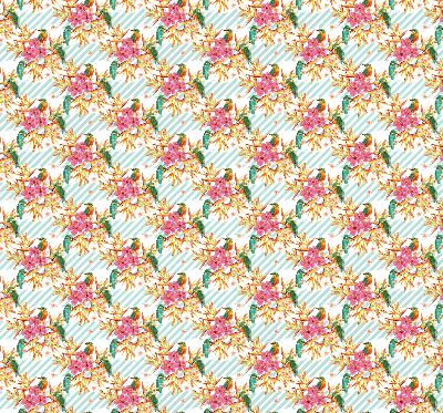 Fabric roller blind Birds among the branches of a tree