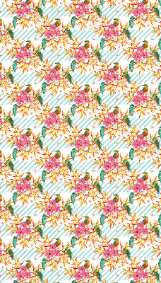 Fabric roller blind Birds among the branches of a tree
