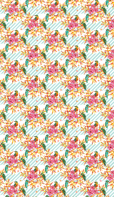 Fabric roller blind Birds among the branches of a tree