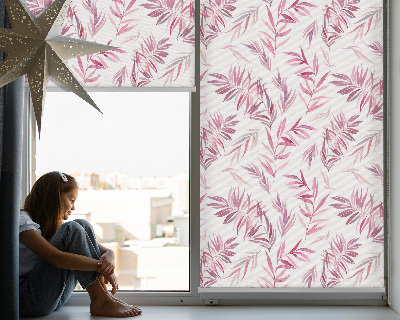 Modern roller blind Pink leaves