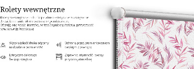 Modern roller blind Pink leaves