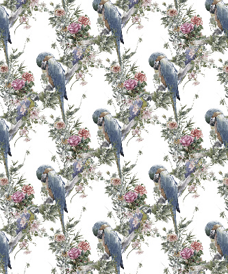 Roller blind for large window Parrots on flowers