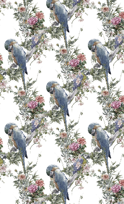 Roller blind for large window Parrots on flowers