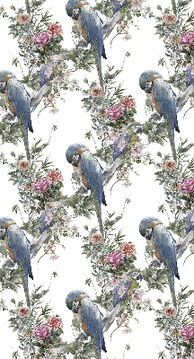 Roller blind for large window Parrots on flowers