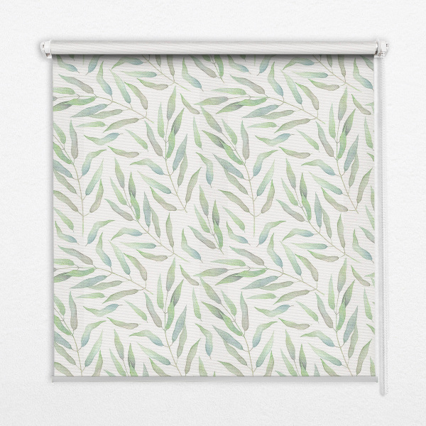 Fabric roller blind Green leaves
