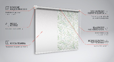 Fabric roller blind Green leaves
