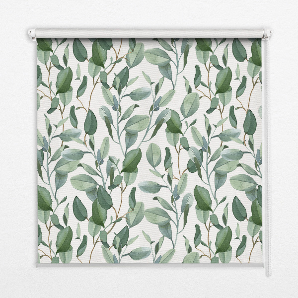 Modern roller blind Leaves on the twigs