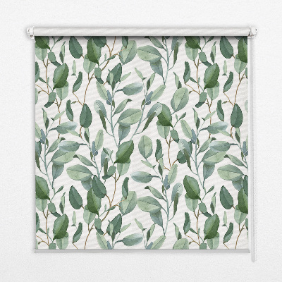Modern roller blind Leaves on the twigs