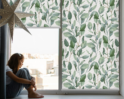Modern roller blind Leaves on the twigs