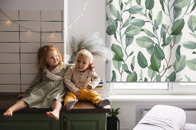 Modern roller blind Leaves on the twigs