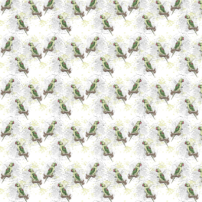 Roller blind for large window Parrots on a branch