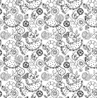Modern roller blind Drawn fruits