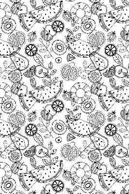 Modern roller blind Drawn fruits