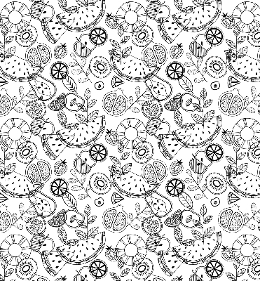 Modern roller blind Drawn fruits
