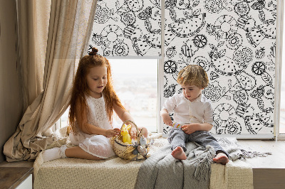 Modern roller blind Drawn fruits