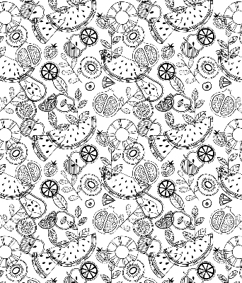 Modern roller blind Drawn fruits
