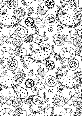 Modern roller blind Drawn fruits