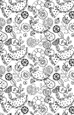 Modern roller blind Drawn fruits