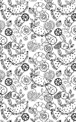 Modern roller blind Drawn fruits