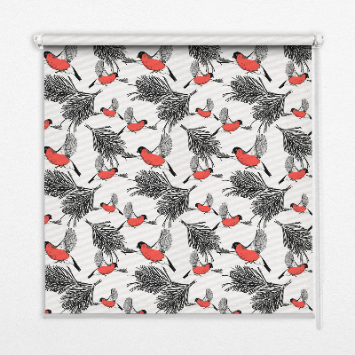 Fabric roller blind Bullfinch birds