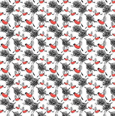 Fabric roller blind Bullfinch birds