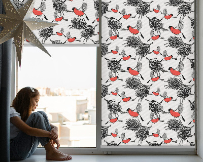 Fabric roller blind Bullfinch birds
