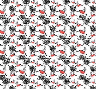 Fabric roller blind Bullfinch birds