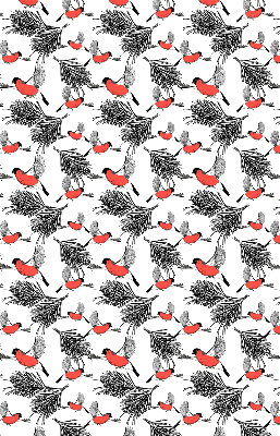 Fabric roller blind Bullfinch birds