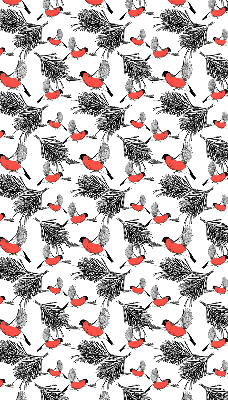 Fabric roller blind Bullfinch birds