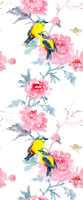 Modern roller blind Birds on flowers